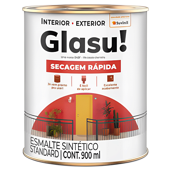 Tinta Esmalte Glasu 900ml Preto Fosco