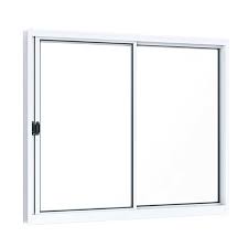 Janela 100x100 - 2 Folhas Sem Grade - Aluminio Branco