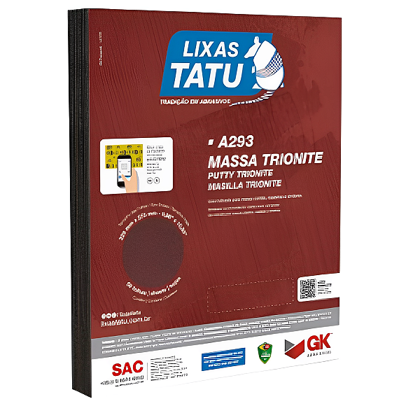 Kit 25 Lixas Grão 60 - Parede, Massa e Madeira - Tatu