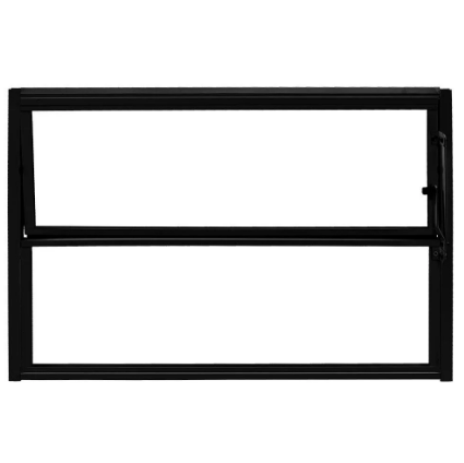 Vitro 40x80 Basculante Aluminio Preto