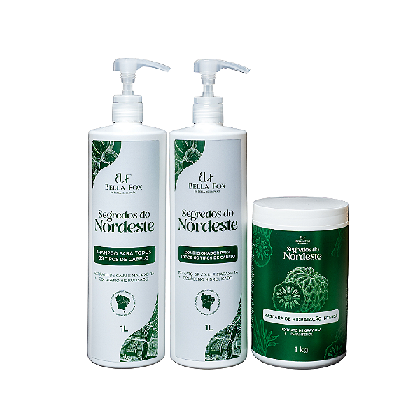 Kit SHAMPOO + CONDICIONADOR + MÁSCARA DE HIDRATAÇÃO