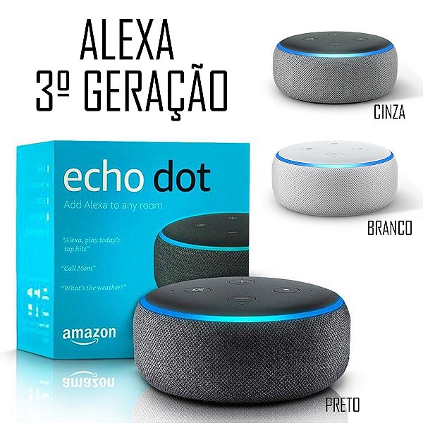 Echo Dot 3ª Geração Alexa com Som 360°