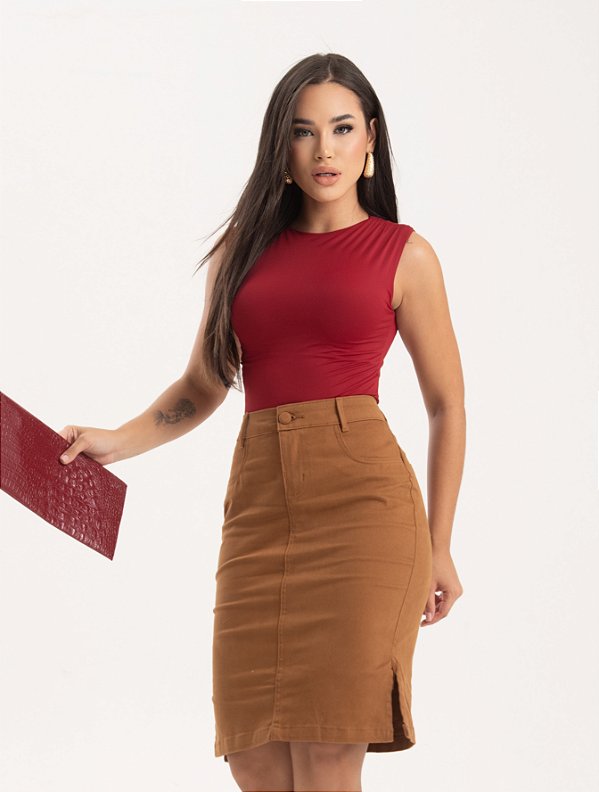 Saia Secretaria Caramelo Ref 15150CR