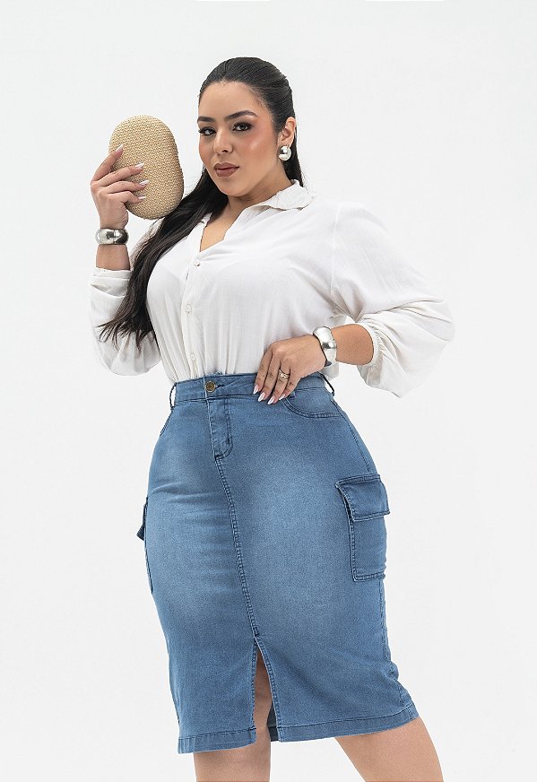 Saia Bolso Cargo Jeans GG Ref 15148GG