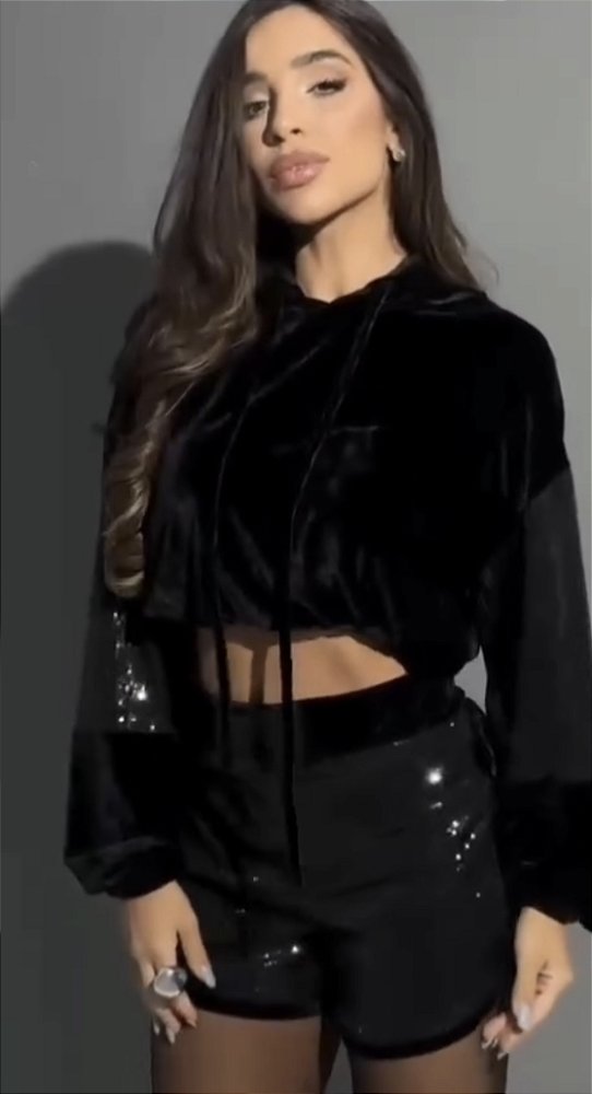 Conjunto de Veludo com paetê