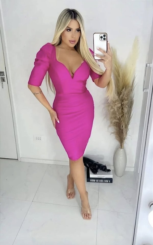 Vestido midi tecido prada