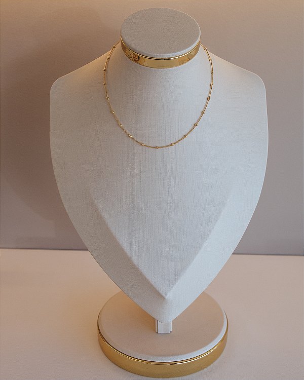 CHOKER CORRENTE VENEZINA E BOLINHA NO OURO