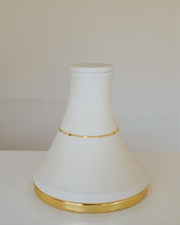 PULSEIRA MINI CORAÇÕES NO OURO