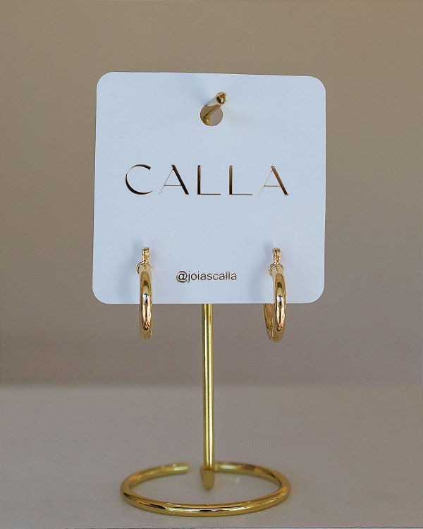 BRINCO DE ARGOLA TUBO FECHO ITALIANO NO OURO