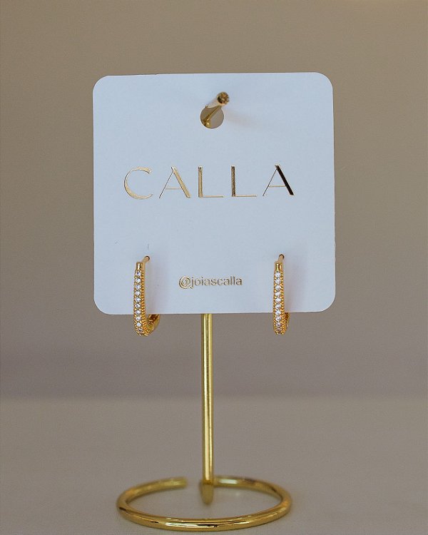 BRINCO DE ARGOLA TRIANGULAR CRAV G NO OURO