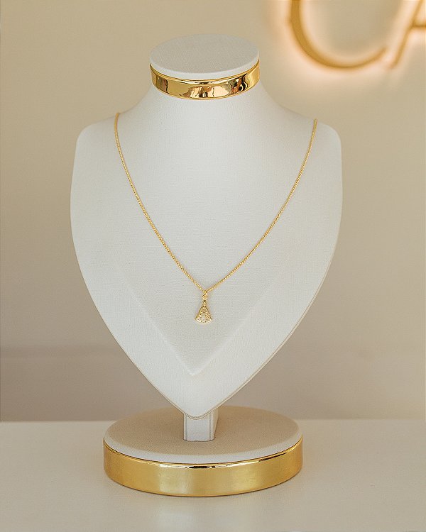 COLAR NOSSA SENHORA APARECIDA NO OURO