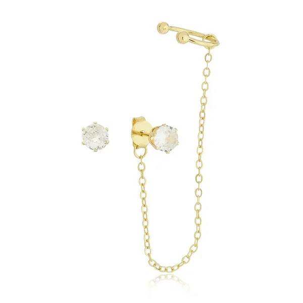 BRINCO 	EAR LINE PONTO DE LUZ 6 MM BANHADO A OURO