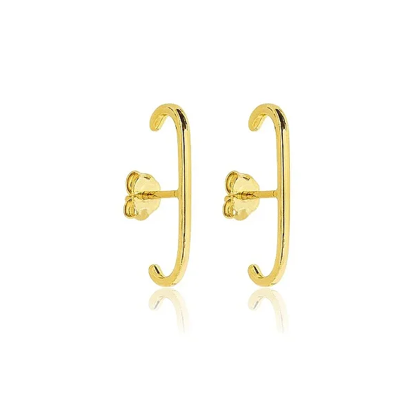 BRINCO EAR HOOK LISO 1MM BANHADO A OURO
