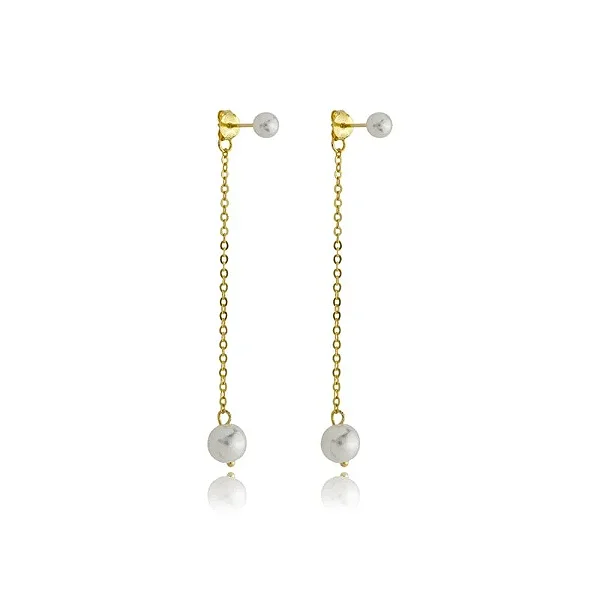 BRINCO ALFINETE PEROLA BANHADO A OURO 18K