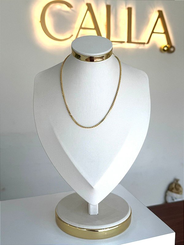 COLAR ONDAS DUPLAS NO OURO