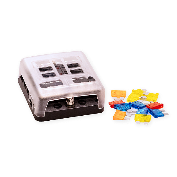Base para 06 Fusíveis 12/24 V com LED