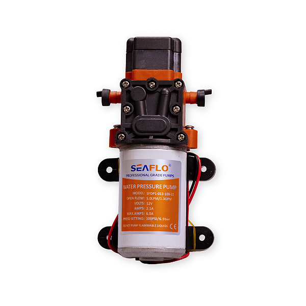Bomba Transferência Automática 12V 1.3 GPM 100PSI Mini SEAFLO