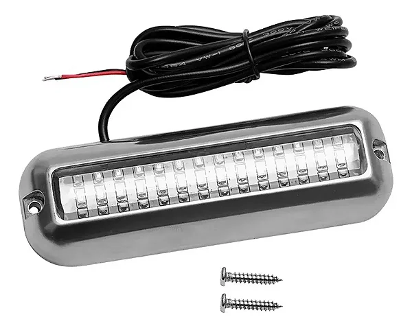 Luz Subaquatica Led Azul 42 Leds Moldura Inox 316