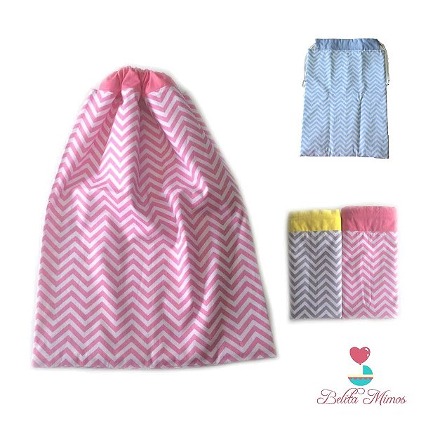 Saquinho Impermeável  Chevron para Roupa Suja