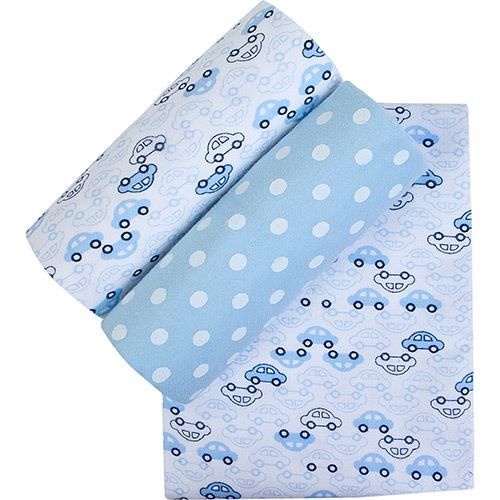 Conjunto  Cueiro  Soft Estampado Azul  80x60- 3 unidades - Papi Têxtil