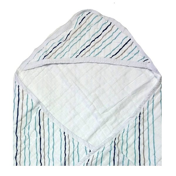 Toalha de Banho Swaddle listras Azul