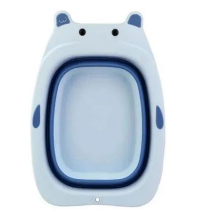 Bacia Retrátil Infantil Plástico e Silicone Azul Clink