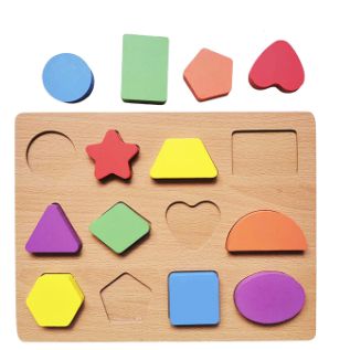 Brinquedo Educativo Didático Encaixe Madeira Formas Geométricas - DM Toys