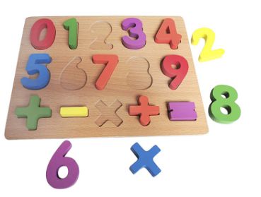 Brinquedo Educativo Didático Encaixe Madeira Números - DM Toys