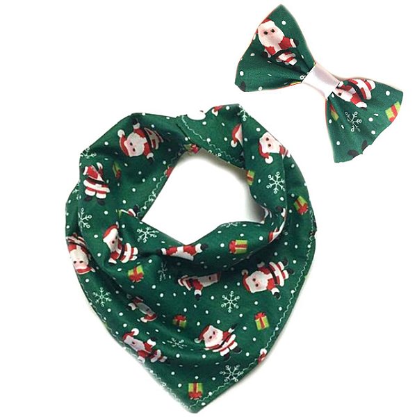 Conjunto Bandana e Laço Natal