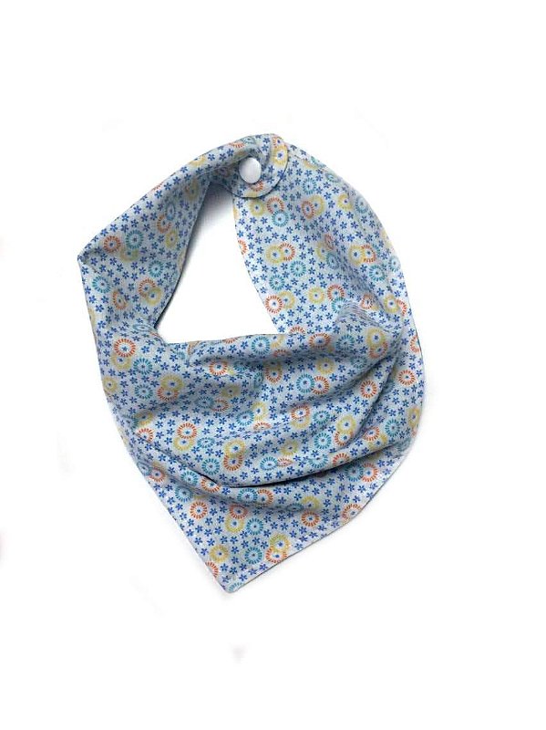 Bandana Dupla Face Floral Azul