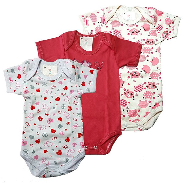 Kit de 3 Bodys de Menina gatinhas II