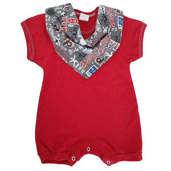 Conjunto de macaquinho Vermelho e Bandana Rock