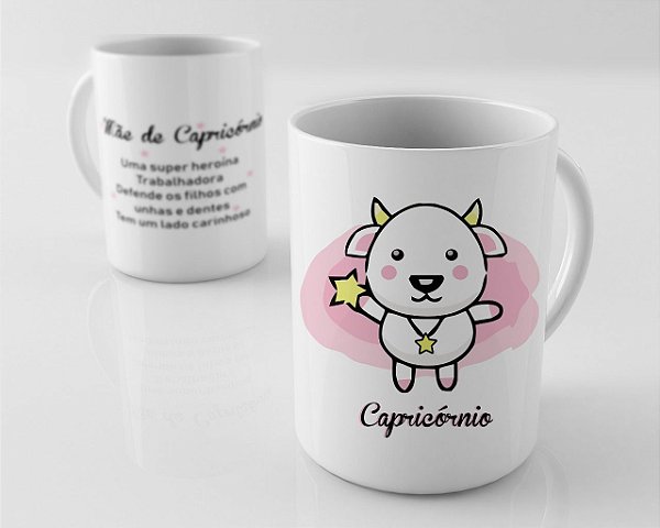 Caneca em Porcelana - Mãe de Signo Capricórnio