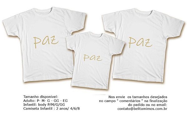 Kit Camiseta Ano Novo - Paz Dourado