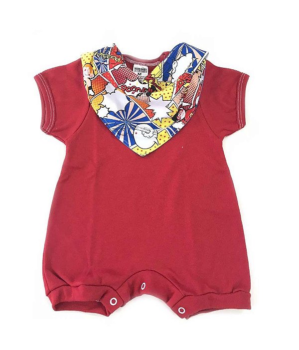 Conjunto de macaquinho Vermelho e Bandana Marvel