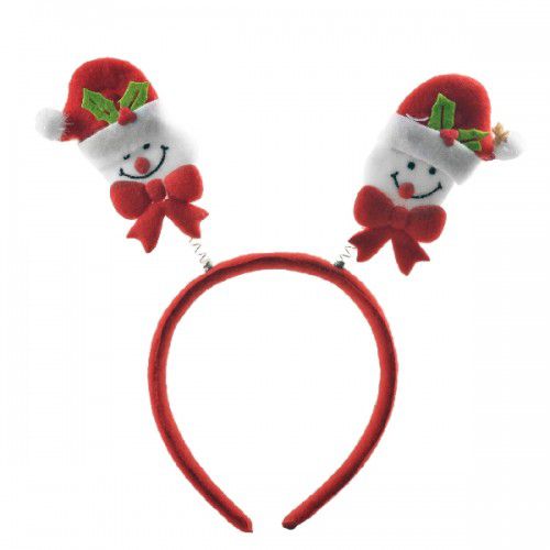 Tiara de antena de natal - Boneco de neve