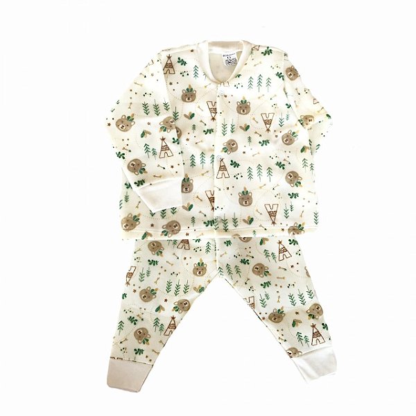 Pijama de Soft Infantil Urso Bege