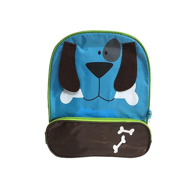 Mochila Infantil Bichinhos - Cachorro Azul