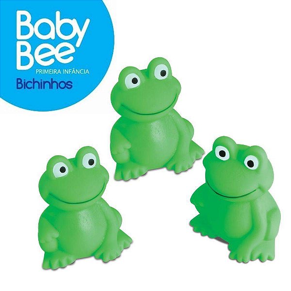 Kit com 3 Sapinhos de Borracha Para Banho Bebê  - Baby Bee