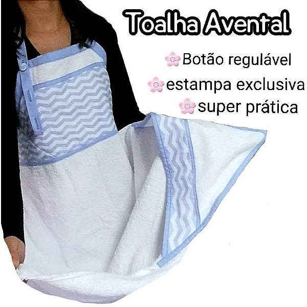 Toalha Avental Mamae/bebe Azul