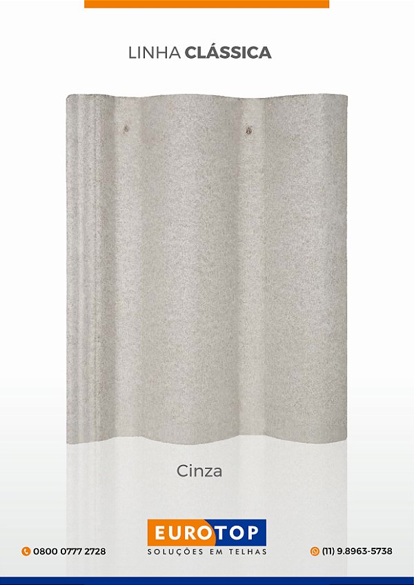 Telha Concreto Eurotop Cinza Pérola