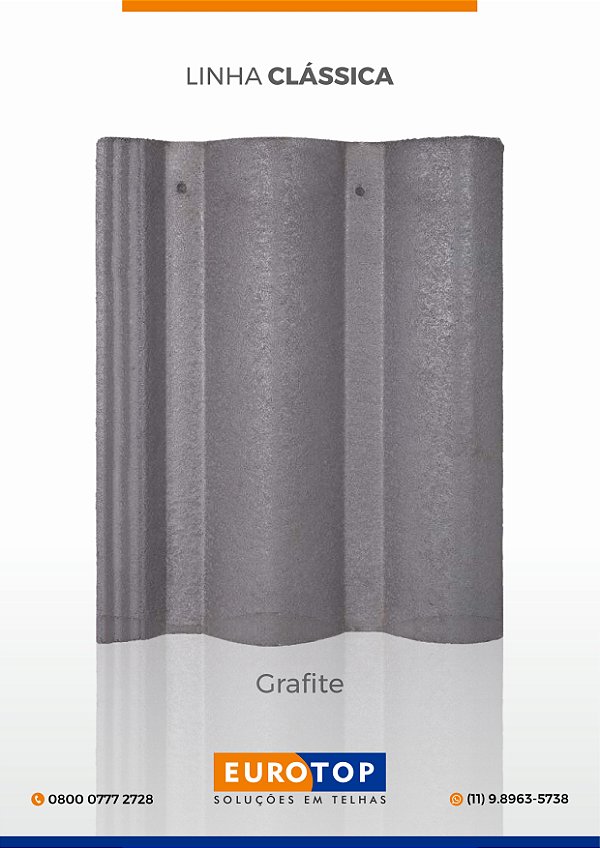 Telha Concreto Eurotop Cinza Grafite