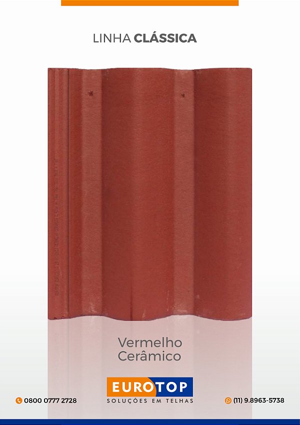 Telha Concreto Eurotop Vermelho Cerâmico