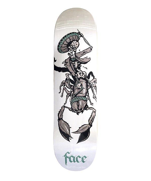 Shape Face Skate Maple Dia De Los Muertos Escorpion Blanco 8.25