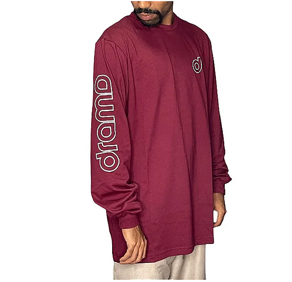 Camiseta Manga Longa Drama Bordo