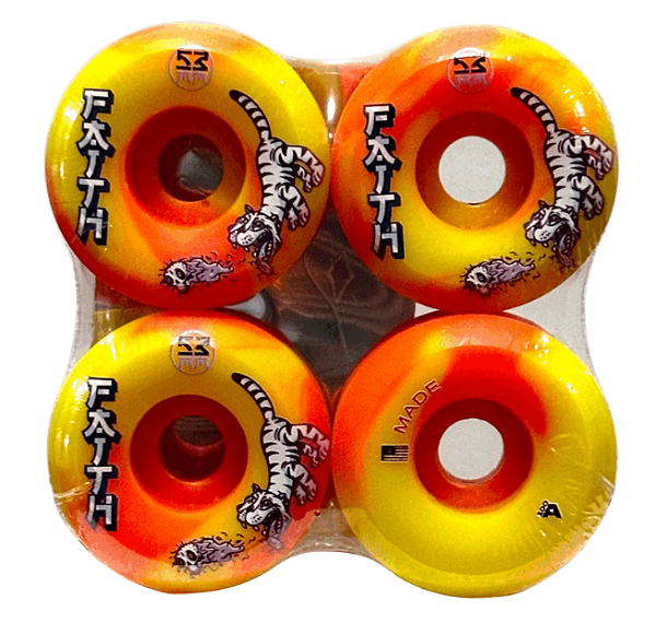 RODA FAITH 53MM 100a TIGRE Laranja/Amarela IMPORTADA USA