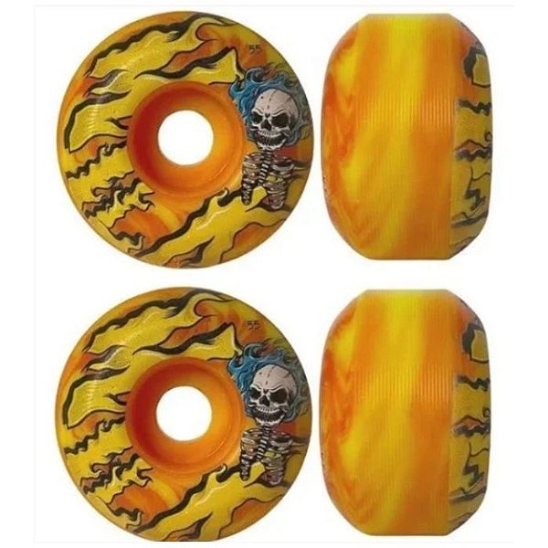 Roda Milk Burning Skull 54mm 101a Yellow/Orange
