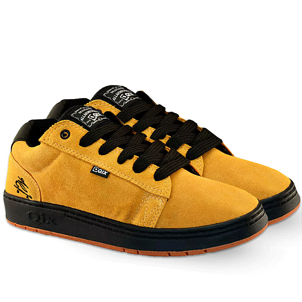 Tênis Qix Skate Chorão Pro Model Allan Mesquita Suede Mostarda E Preto