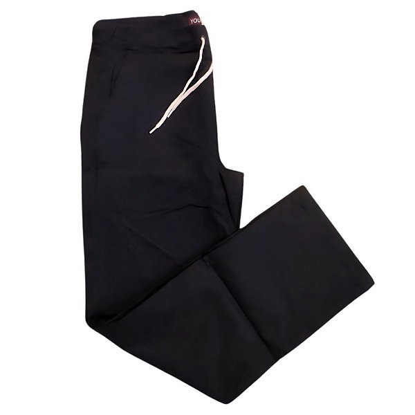 Calça Regular Reta Your Face Preta