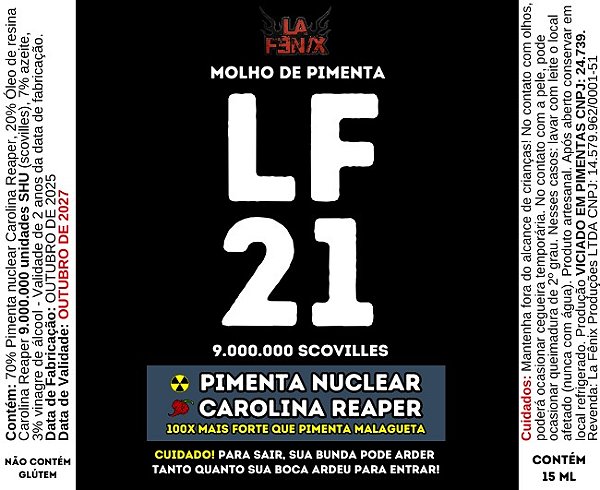 PRÉ VENDA Pimenta La Fênix 21 Anos
